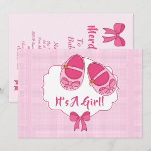 Invitation Mignonne "Mary Janes" C'est un Baby shower de fill