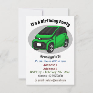Invitation Mignonne micro-voiture verte