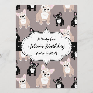 Invitation Mignonne Motif de chiot à chien roux français