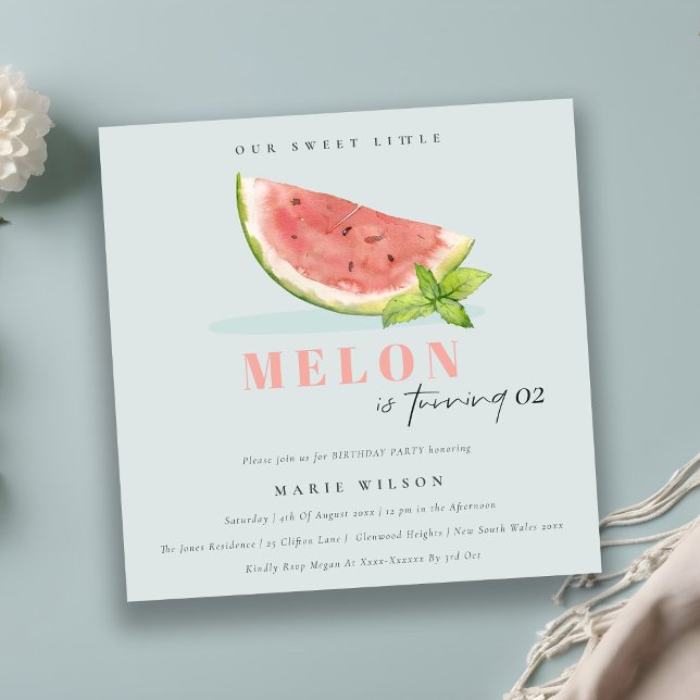Invitation Mignonne Notre Petit Melon Bleu N'Importe Quel Âge (Créateur téléchargé)