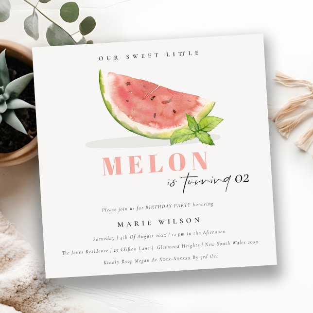 Invitation Mignonne Notre Petit Melon Rouge Vert N'Importe Qu (Créateur téléchargé)