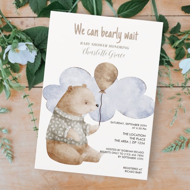 Invitation Mignonne Nous Pouvons Attendre Le Baby shower (Créateur téléchargé)