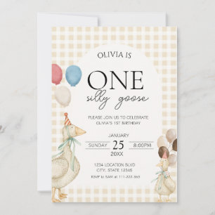 Invitation Mignonne One Silly Goose Anniversaire
