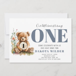 Invitation Mignonne Ours Tourne une fête d'anniversaire