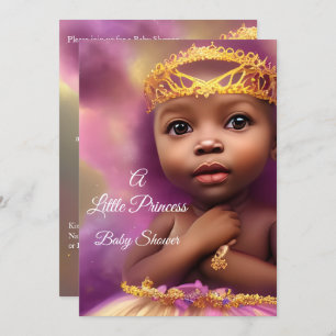Invitation Mignonne Princesse Baby shower Ethnic Girl