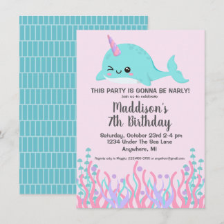 Invitation Mignonne Sous La Mer En Plein Anniversaire Étroit