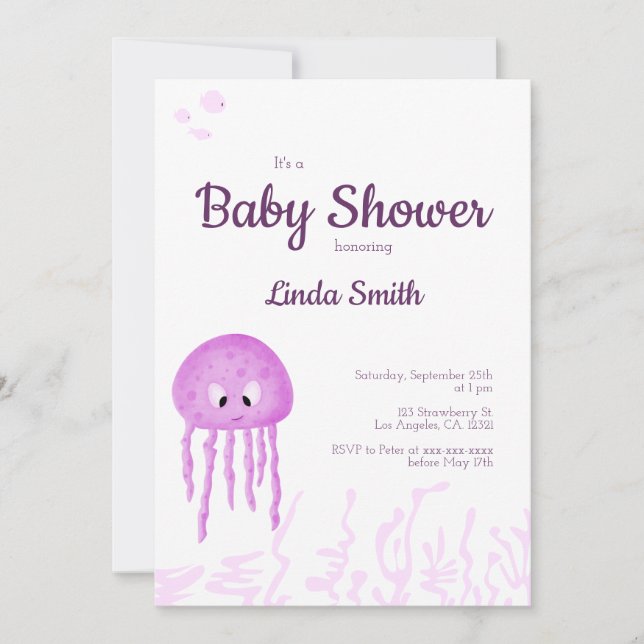 Invitation Mignonne sous le Baby shower des filles de la mer (Devant)