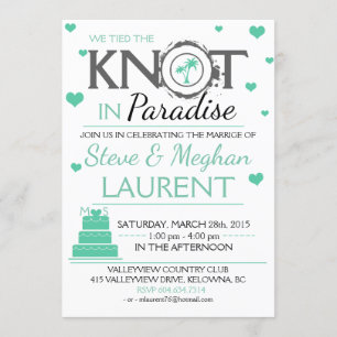 Invitation Mignonne Tied the Knot à Paradise Beach Mariage