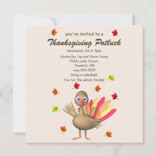 Invitation Mignonne Turquie Thanksgiving Potluck