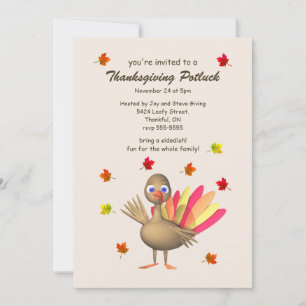 Invitation Mignonne Turquie Thanksgiving Potluck