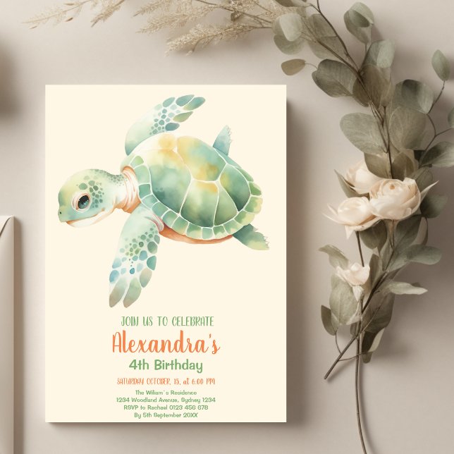 Invitation Mignonne Under the Sea Baby Anniversaire (Créateur téléchargé)