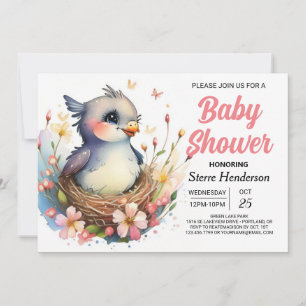 Invitation Mignonne Whimsical dans le Baby shower d'oiseaux d