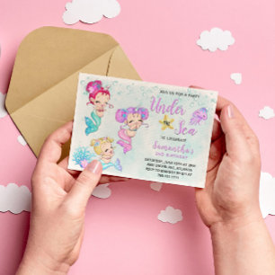 Invitation Mignonnes sous la mer fête d'anniversaire