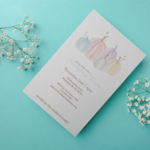 Invitation Mignons citrouilles pastel aquarelle Thanksgiving