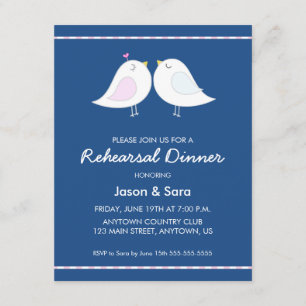 Invitation Mignons Inséparables sur le dîner de répétition bl