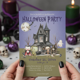 Invitation Mignons monstres Spooktacular Halloween Party