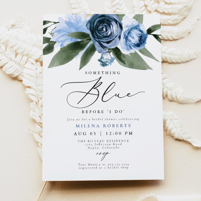 Invitation MILENA Quelque chose de bleu avant de faire Fête d (Créateur téléchargé)