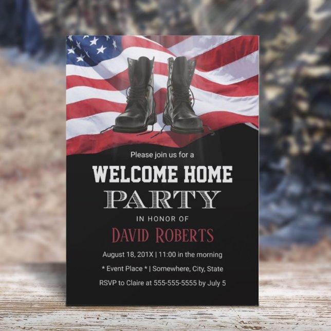 Invitation Militaire États-Unis Drapeau Solid Bienvenue Accue (Créateur téléchargé)