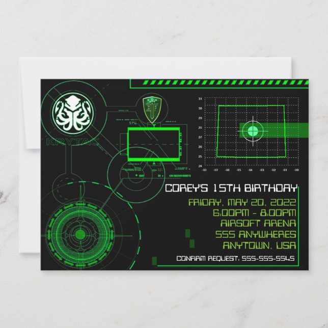 Invitation militaire Wyoming d'Airsoft 5x7 de (Devant)