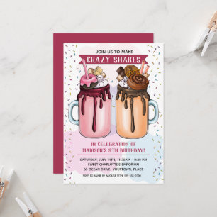 Invitation Milkshakes extrêmes fête d'anniversaire