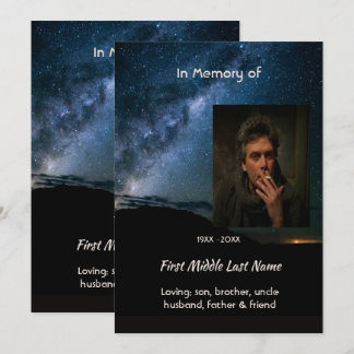 Invitation Milky Way Galaxy Starry Night Sky Memorial