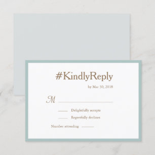 Invitation Millennial Hashtag Mariage Or Blanc Réponse RSVP
