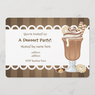 Invitation Millkshake mignon de chocolat toute la partie