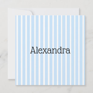 Invitation Minces Rayures Bleu Clair