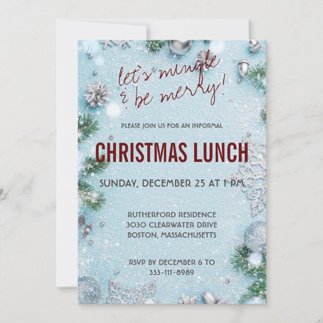 Invitation Mingle et Be Joyeux Déjeuner de Noël (Devant)