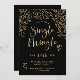 Invitation Mingle unique Valentine Party Noir et or