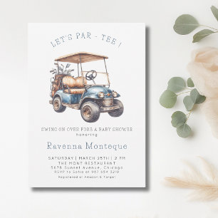 Invitation Mini chariot de golf pour une baby shower Par Tee 