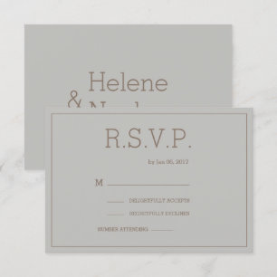 Invitation Mini chic or gris moderne mariage rsvp