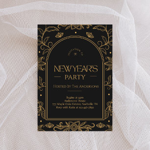 Invitation Mini Gold Outline 2024 fête du Nouvel An