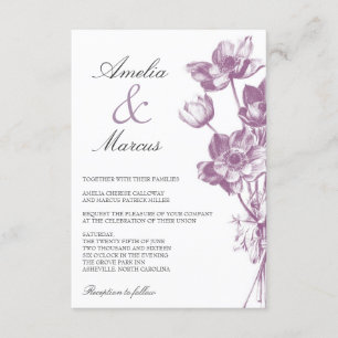 Invitation Mini invitation/blanc de mariage floral vintage