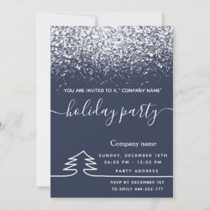 Invitation Mini marine bleu de la neige fête entreprise