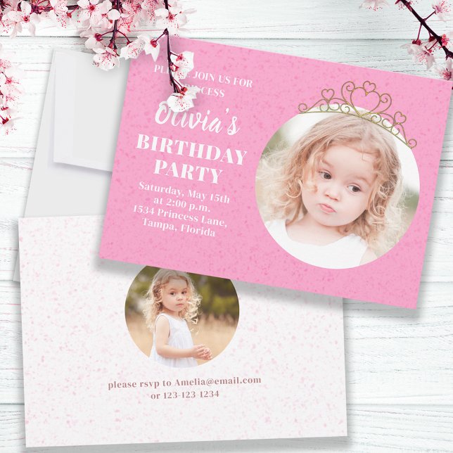 Invitation Mini mignon princesse Tiara Anniversaire Whimsical (Créateur téléchargé)