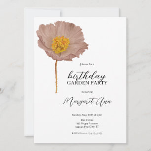Invitation Mini Mocha Floral Anniversaire Jardin Fête