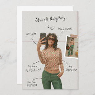 Invitation Mini photo moderne Mode Moodboard Anniversaire