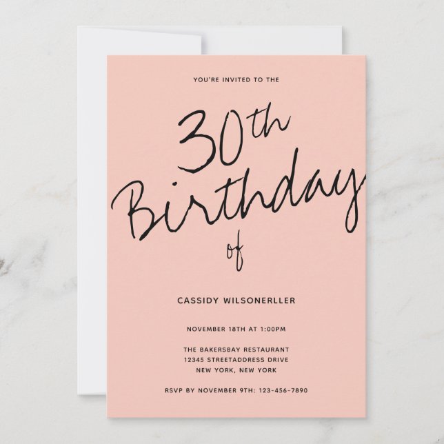 Invitation Mini-rose noir 30e anniversaire (Devant)