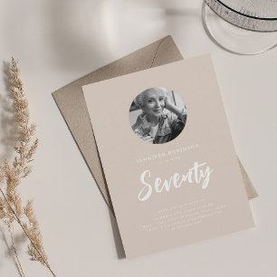 Invitation Mini-script photo 70e anniversaire Champagne