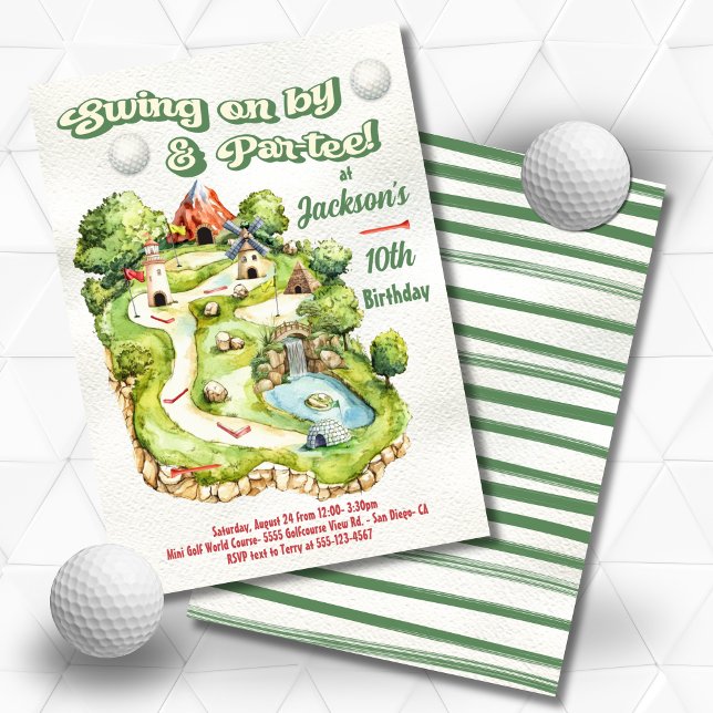 Invitation Miniature Mini Golf Anniversaire (Créateur téléchargé)