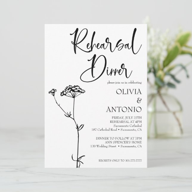 Invitation Miniliste moderne Répétition simple Mariage (Debout devant)