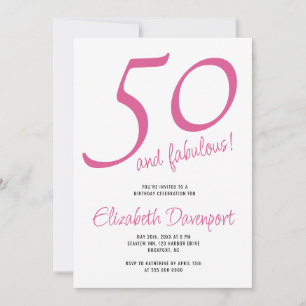 Invitation Minimal 50 et Fabulux Anniversaire Rose