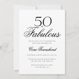 Invitation Minimal 50 & Typographie Fabuleuse 50e Anniversair