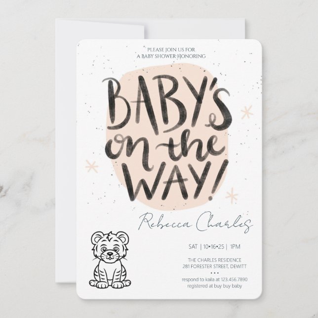 Invitation Minimal Baby Shower  (Devant)