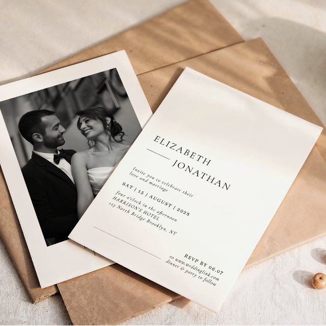 Invitation Minimal Classic Wedding Photo (Créateur téléchargé)