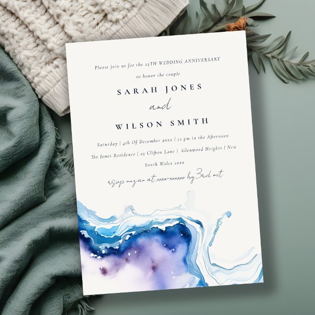 Invitation Minimal Coastal Sea Beach Wedding Anniversary  (Créateur téléchargé)