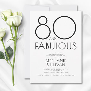 Invitation Minimal Eighty et merveilleux 80e anniversaire