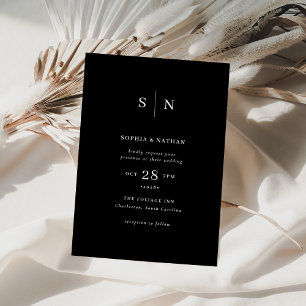 Invitation Minimal et chic   Mariage noir