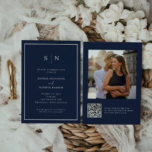 Invitation Minimal et chic Photo du code QR de la partie En